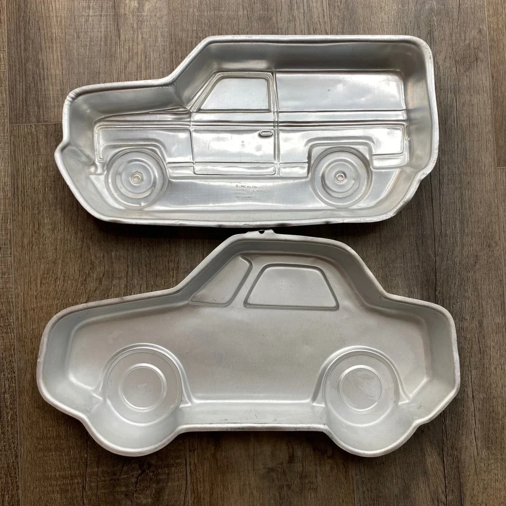 Vintage Wilton‎ Car and Van Cake Pan Set 1980 1989 Aluminum Bakeware 2 Piece